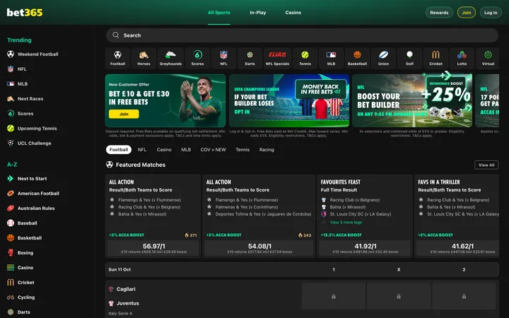 Screenshot of bet365 Payments