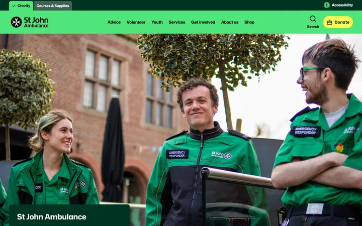 Screenshot of St John Ambulance